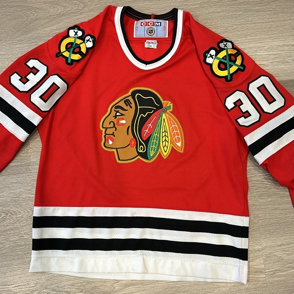 Vintage Chicago Blackhawks Ed Belfour CCM Hockey Jersey Size M - Picture 2 of 10